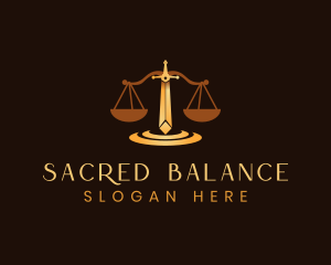 Sword Justice Scale logo design