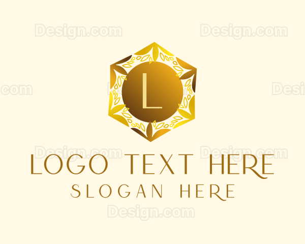 Leaf Hexagon Wreath Logo