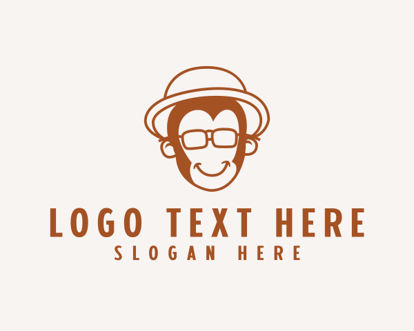 Hipster Monkey Glasses logo