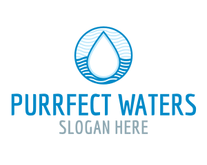 Water Wave Pattern Droplet logo design