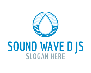 Water Wave Pattern Droplet logo design