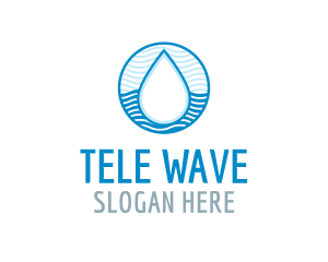 Water Wave Pattern Droplet logo design