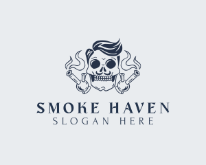 Shisha Smoking Skull logo