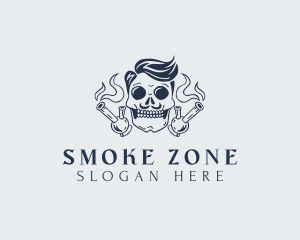 Shisha Smoking Skull logo design