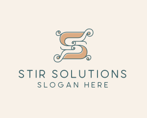 Elegant Fashion Swirl Letter S logo design