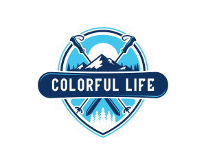 Ski Snowboard Sport logo design