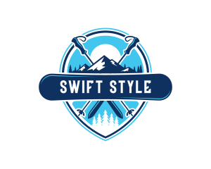 Ski Snowboard Sport logo design