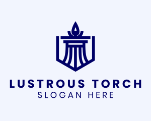 Torch Column Shield logo design