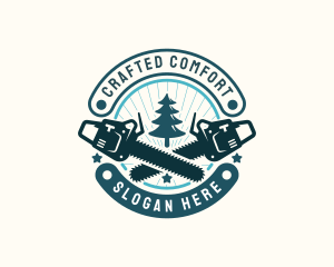 Tree Logging Chainsaw Logo