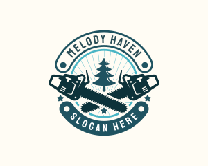 Tree Logging Chainsaw Logo