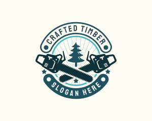 Tree Logging Chainsaw logo design