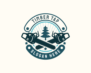 Tree Logging Chainsaw logo design