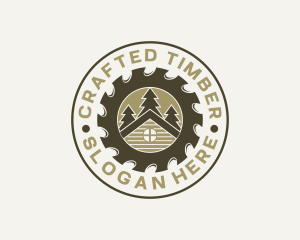 Wood Carpentry Saw logo design