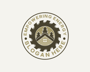 Wood Carpentry Saw logo design