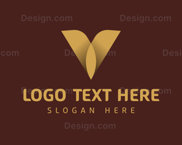 Gold Luxury Letter V Logo