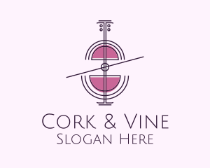 Wine Glass Cello logo design