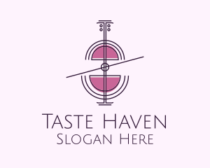 Wine Glass Cello logo design