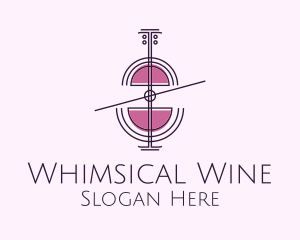 Wine Glass Cello logo design