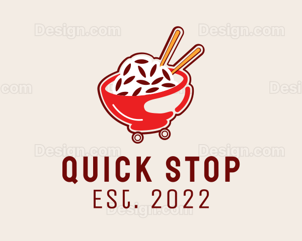 Oriental Rice Food Cart Logo