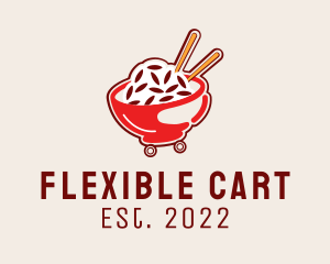 Oriental Rice Food Cart  logo design