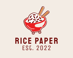 Oriental Rice Food Cart  logo design