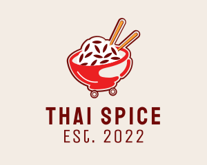 Oriental Rice Food Cart  logo design