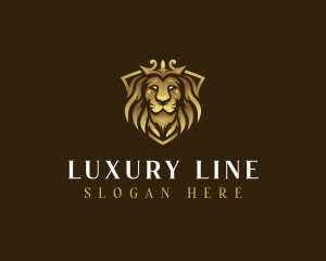 Luxury Crown Lion logo design