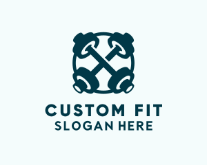 Barbell Weights Fitness  logo design