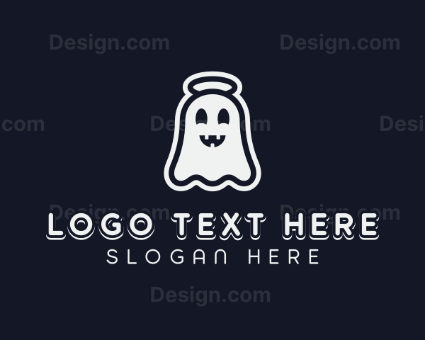 Cartoon Creepy Ghost Logo