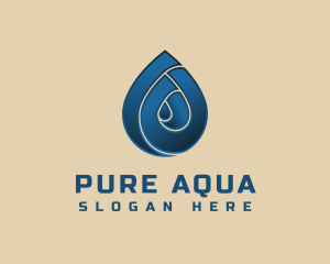 Blue Water Droplet logo design