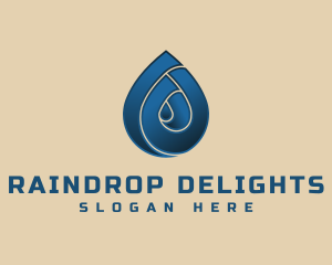 Blue Water Droplet logo design