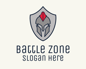 Spartan Helmet Shield logo design