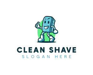 Clean Washing Scrub logo design