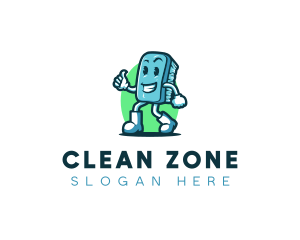 Clean Washing Scrub logo design