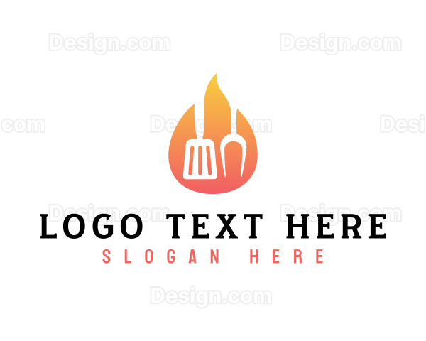 Barbecue Grill Flame Logo