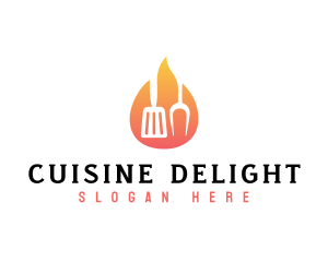 Barbecue Grill Flame logo design