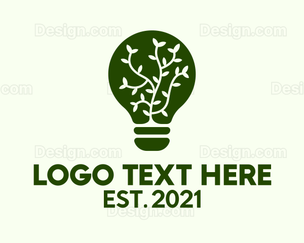 Green Sprout Light Bulb Logo