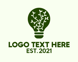 Green Sprout Light Bulb  logo