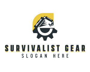 Excavator Mining Construction logo design