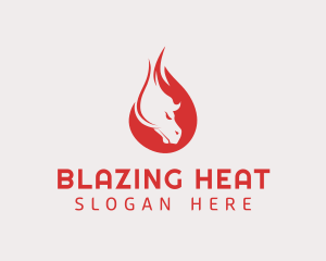 Angry Flame Horse logo design