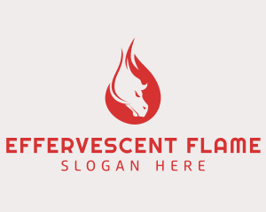 Angry Flame Horse logo design