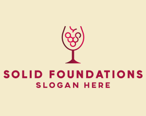 Grape Wine Glass  Logo