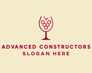 Grape Wine Glass  logo design