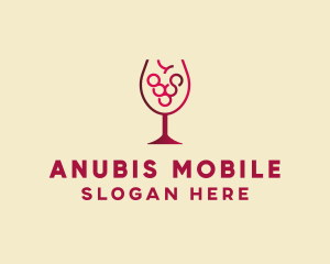 Grape Wine Glass  logo design