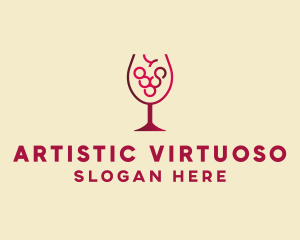 Grape Wine Glass  logo design