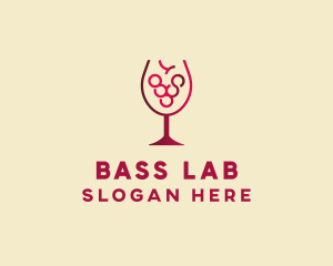 Grape Wine Glass  logo design