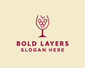 Grape Wine Glass  logo design