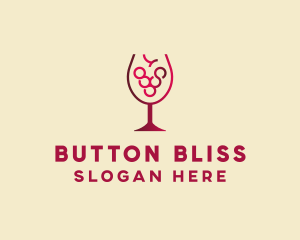 Grape Wine Glass  logo design