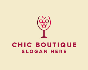 Grape Wine Glass  logo design