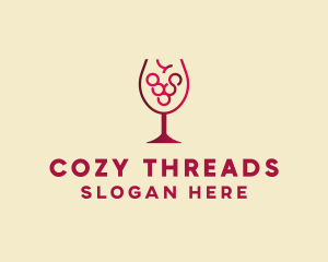 Grape Wine Glass  logo design